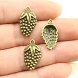 20pcs 21x12mm Grape Charms Pendants Jewelry Making Antique Silver Bronze Plated