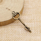 20pcs 34mm Key Charms Antique Bronze Pendants Jewelry Accessories