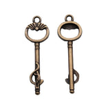 20pcs 34mm Key Charms Antique Bronze Pendants Jewelry Accessories