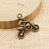 10pcs 21x21mm Motorcycle Charms For Jewelry Making Antique Silver/Bronze