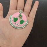 Greek Sorority Pearl Enamel Ivy Leaf Charm Pendant