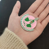 Greek Sorority Pearl Enamel Ivy Leaf Charm Pendant