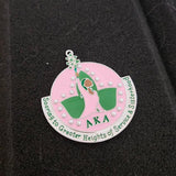 Greek Sorority Pearl Enamel Ivy Leaf Charm Pendant