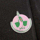 Greek Sorority Pearl Enamel Ivy Leaf Charm Pendant
