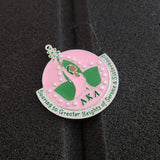 Greek Sorority Pearl Enamel Ivy Leaf Charm Pendant