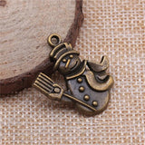 10pcs Snowman Charms Antique Bronze Jewelry Findings