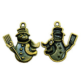 10pcs Snowman Charms Antique Bronze Jewelry Findings