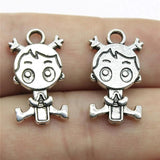 10pcs 24x13mm Double Sided Girl Charms for Jewelry Making