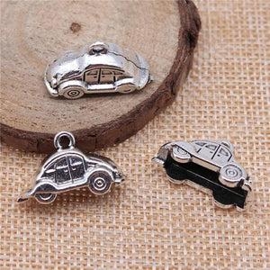 10pcs 23x15mm 3D Car Pendant Car Charms Antique Silver/Antique Bronze Plated