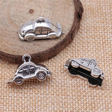 10pcs 23x15mm 3D Car Pendant Car Charms Antique Silver/Antique Bronze Plated