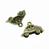 10pcs 23x15mm 3D Car Pendant Car Charms Antique Silver/Antique Bronze Plated