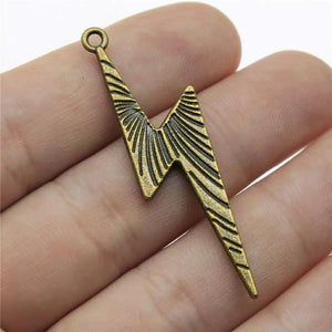 10pcs 50x14mm Lightning Charms Pendants Antique Silver/Bronze Plated