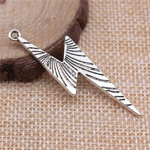 10pcs 50x14mm Lightning Charms Pendants Antique Silver/Bronze Plated