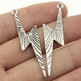 10pcs 50x14mm Lightning Charms Pendants Antique Silver/Bronze Plated