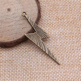 10pcs 50x14mm Lightning Charms Pendants Antique Silver/Bronze Plated