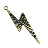10pcs 50x14mm Lightning Charms Pendants Antique Silver/Bronze Plated