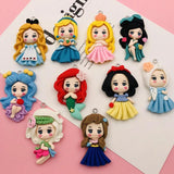 5pcs Princess Girl Resin Charm for DIY Jewelry Making