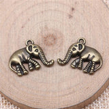 10pcs Elephant Charms Antique Silver Bronze DIY Jewelry Making