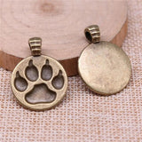 10pcs Dog Paw Pendant for Necklace Making Antique Bronze Silver Plated DIY Jewel