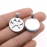 10pcs Dog Paw Pendant for Necklace Making Antique Bronze Silver Plated DIY Jewel