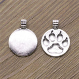 10pcs Dog Paw Pendant for Necklace Making Antique Bronze Silver Plated DIY Jewel