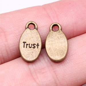 20pcs 15x8mm Bronze Trust Charms Jewelry Findings for Making