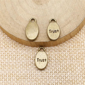 20pcs 15x8mm Bronze Trust Charms Jewelry Findings for Making
