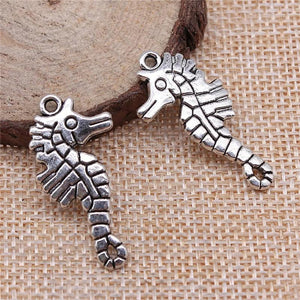 10pcs Double Sided Hippocampal Charms Antique Silver/Bronze for DIY Jewelry