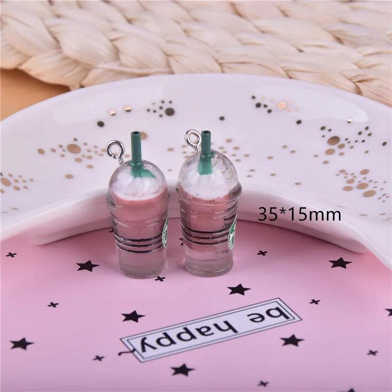 10pcs Frappuccino Cup Resin Charms for DIY Jewelry Making