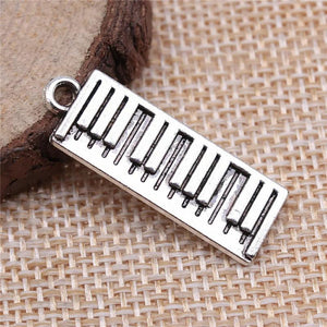 10pcs Piano Keyboard Charms Antique Silver Plated Pendant Charms