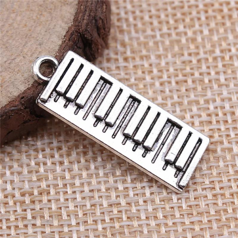 10pcs Piano Keyboard Charms Antique Silver Plated Pendant Charms