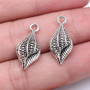 10pcs Conch Charms for Jewelry Making Antique Silver Plated Alloy Pendant