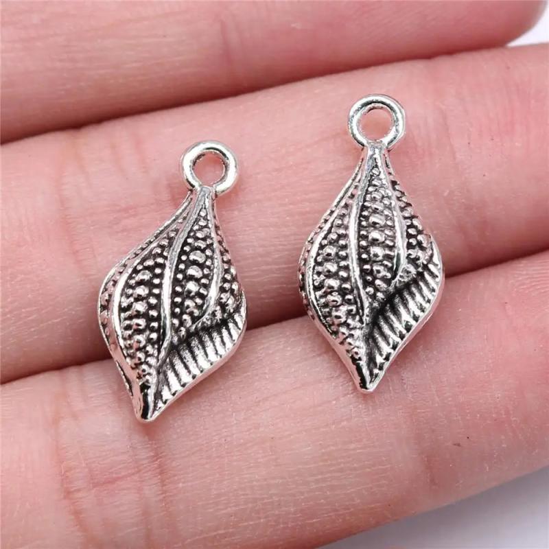 10pcs Conch Charms for Jewelry Making Antique Silver Plated Alloy Pendant