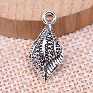 10pcs Conch Charms for Jewelry Making Antique Silver Plated Alloy Pendant