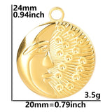10PCS Moon Pendant Charms 24x20mm Stainless Steel DIY Jewelry Necklace