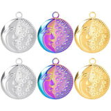 10PCS Moon Pendant Charms 24x20mm Stainless Steel DIY Jewelry Necklace