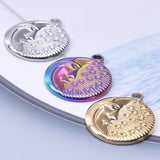 10PCS Moon Pendant Charms 24x20mm Stainless Steel DIY Jewelry Necklace