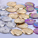 10PCS Moon Pendant Charms 24x20mm Stainless Steel DIY Jewelry Necklace