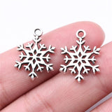 20pcs Snowflake Charms DIY Jewelry Making Antique Silver Plated Alloy Pendant