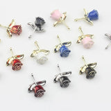 Enamel Retro Flower Rose Charm 6pcs/lot DIY Necklace Jewelry Making Accessories