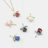 Enamel Retro Flower Rose Charm 6pcs/lot DIY Necklace Jewelry Making Accessories