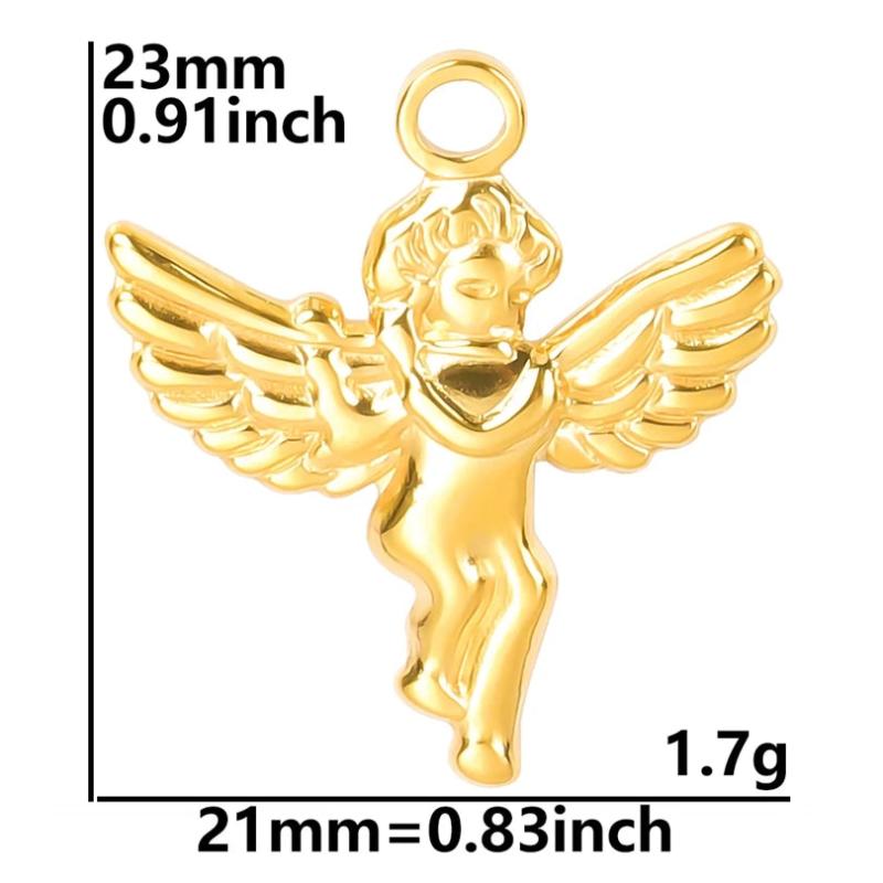10PCS Angel Pendant Charms Stainless Steel DIY Accessories