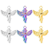 10PCS Angel Pendant Charms Stainless Steel DIY Accessories
