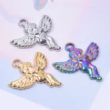 10PCS Angel Pendant Charms Stainless Steel DIY Accessories