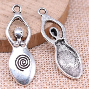 10pcs Fertility Goddess Mother Charms Antique Silver Plated Pendant