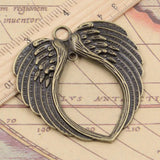 5pcs Angel Wings 74x69mm Tibetan Pendants Antique Craft