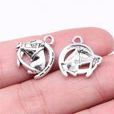 20pcs 17x15mm Lucky Horse Shoe Horse Head Charms Antique Silver Plated Pendant