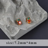 18k Plated Zircon Copper DIY Earrings 6pcs/lot
