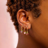 18k Plated Zircon Copper DIY Earrings 6pcs/lot