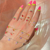 18k Plated Zircon Copper DIY Earrings 6pcs/lot